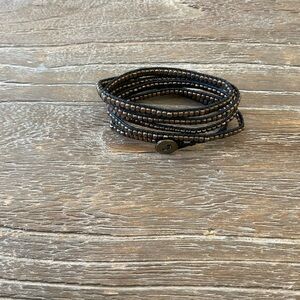 Chan Luu Beaded Wrap Bracelet - Dark Brown-and Bronze Beads